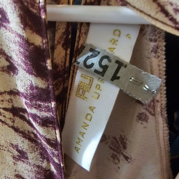 Amanda Uprichard Aztec Style Cold Shoulder Keyhole Chest & Back 100% Silk Dress - Picture 9 of 10